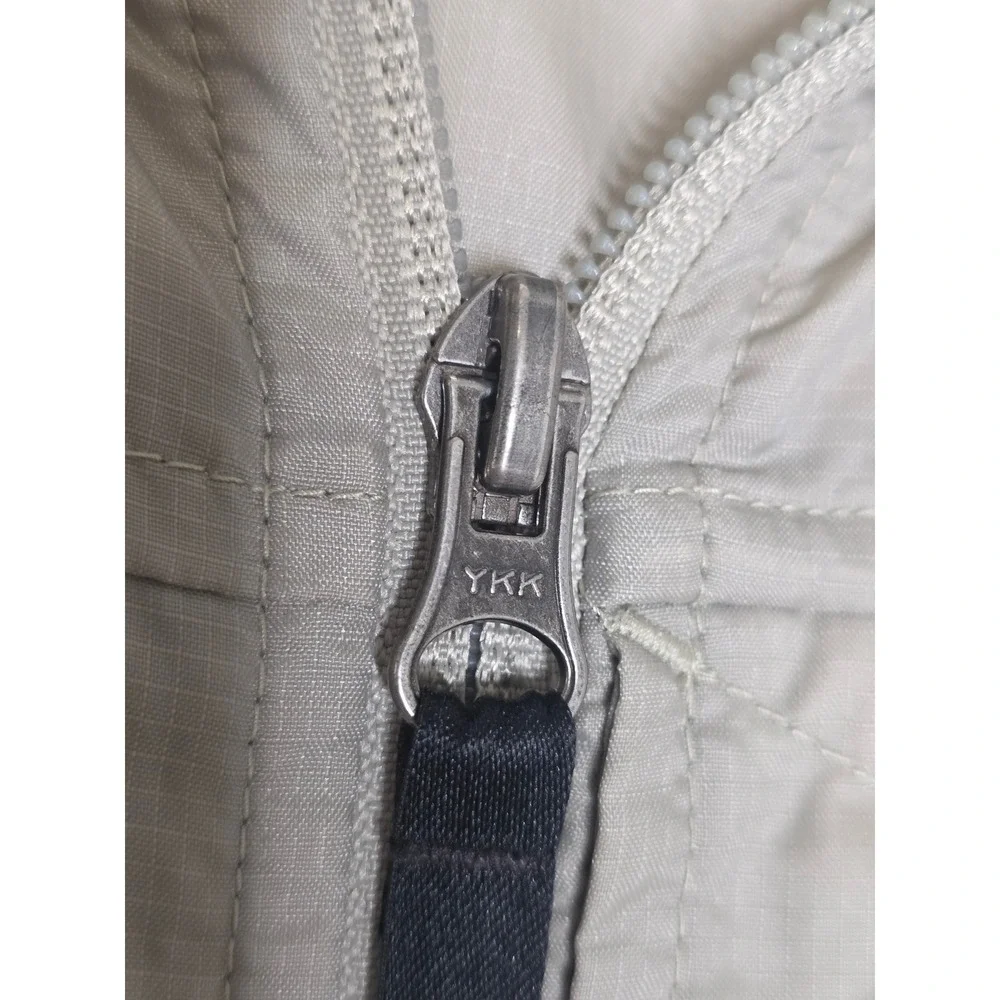 LL Bean M's Trail Model Rain Jacket Tan Khaki Hooded Windbreaker Large L OAKC5